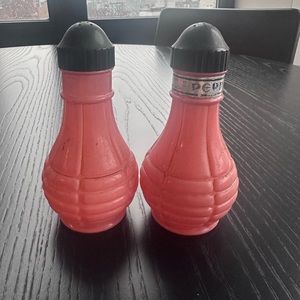 Vtg Anchor Hocking Fire King Pink S&P Shakers